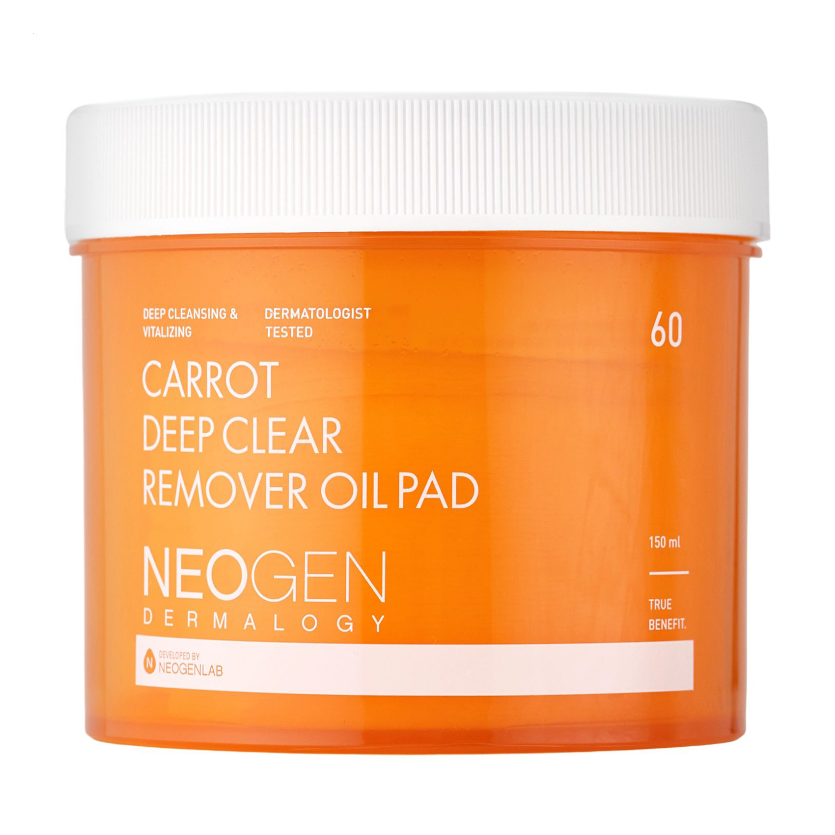 Очищувальні гідрофільні педи для обличчя Neogen Dermalogy Carrot Deep Clear Remover Oil Pad, 60 шт