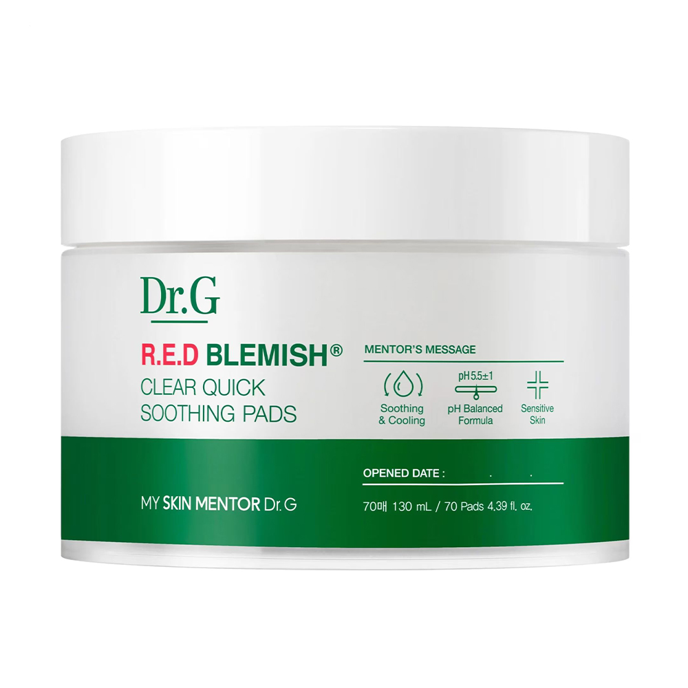 Педи для обличчя Dr.G R.E.D Blemish Clear Quick Soothing Pads, 130 мл, 70 шт